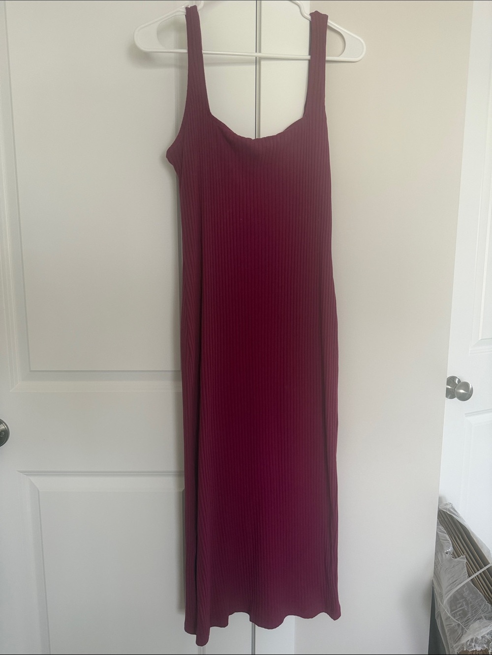 wild fable Sleeveless Ribbed Midi Dress in Wine